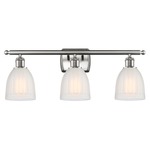 Brookfield Bathroom Vanity Light - Satin Nickel / White