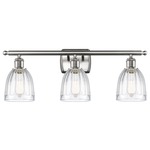 Brookfield Rectangle Canopy Bathroom Vanity Light - Satin Nickel / Clear