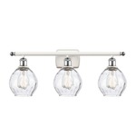 Waverly Bathroom Vanity Light - White / Polished Chrome / Clear