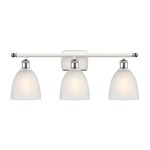 Castile Bathroom Vanity Light - White / Polished Chrome / White