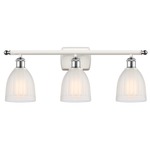 Brookfield Bathroom Vanity Light - White / Polished Chrome / White