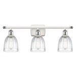 Brookfield Rectangle Canopy Bathroom Vanity Light - White / Polished Chrome / Clear