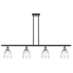 Brookfield Linear Pendant - Black / Antique Brass / Clear