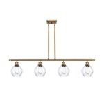 Waverly Island Pendant - Brushed Brass / Clear