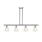 Castile Island Pendant - Brushed Satin Nickel / White