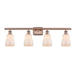 Ellery Bathroom Vanity Light - Antique Copper / White