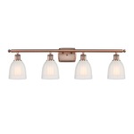 Brookfield Rectangle Canopy Bathroom Vanity Light - Antique Copper / White
