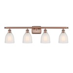 Brookfield Bathroom Vanity Light - Antique Copper / White