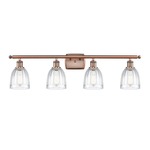 Brookfield Rectangle Canopy Bathroom Vanity Light - Antique Copper / Clear