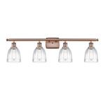 Brookfield Bathroom Vanity Light - Antique Copper / Clear