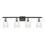 Hadley Bathroom Vanity Light - Black / Antique Brass / Clear