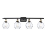 Waverly Bathroom Vanity Light - Black / Antique Brass / Clear