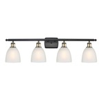 Castile Bathroom Vanity Light - Black / Antique Brass / White