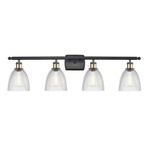 Castile Bathroom Vanity Light - Black / Antique Brass / Clear