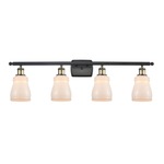 Ellery Bathroom Vanity Light - Black / Antique Brass / White