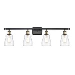 Ellery Bathroom Vanity Light - Black / Antique Brass / Clear