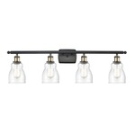 Ellery Bathroom Vanity Light - Black / Antique Brass / Clear Seedy