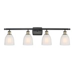 Brookfield Rectangle Canopy Bathroom Vanity Light - Black / Antique Brass / White