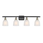 Brookfield Bathroom Vanity Light - Black / Antique Brass / White