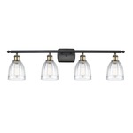 Brookfield Rectangle Canopy Bathroom Vanity Light - Black / Antique Brass / Clear