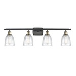 Brookfield Bathroom Vanity Light - Black / Antique Brass / Clear