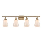 Ellery Bathroom Vanity Light - Brushed Brass / White