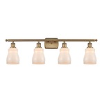 Ellery Bathroom Vanity Light - Brushed Brass / White
