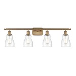 Ellery Bathroom Vanity Light - Brushed Brass / Clear Seedy