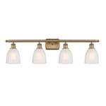 Brookfield Rectangle Canopy Bathroom Vanity Light - Brushed Brass / White