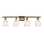 Brookfield Bathroom Vanity Light - Brushed Brass / White