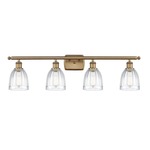 Brookfield Rectangle Canopy Bathroom Vanity Light - Brushed Brass / Clear