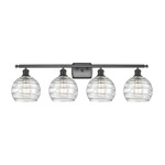 Deco Swirl Bathroom Vanity Light - Matte Black / Clear