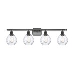 Waverly Bathroom Vanity Light - Matte Black / Clear