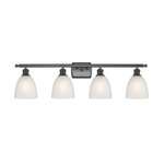 Castile Bathroom Vanity Light - Matte Black / White