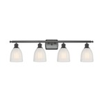 Brookfield Rectangle Canopy Bathroom Vanity Light - Matte Black / White