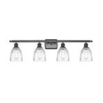 Brookfield Rectangle Canopy Bathroom Vanity Light - Matte Black / Clear