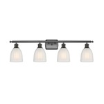 Brookfield Rectangle Canopy Bathroom Vanity Light - Oil Rubbed Bronze / White