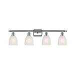 Brookfield Rectangle Canopy Bathroom Vanity Light - Polished Chrome / White