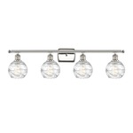 Deco Swirl Bathroom Vanity Light - Polished Nickel / Clear