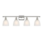 Castile Bathroom Vanity Light - Polished Nickel / White