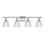 Castile Bathroom Vanity Light - Polished Nickel / Clear