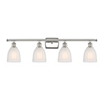 Brookfield Bathroom Vanity Light - Polished Nickel / White