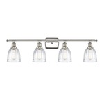 Brookfield Rectangle Canopy Bathroom Vanity Light - Polished Nickel / Clear