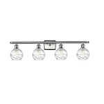 Deco Swirl Bathroom Vanity Light - Brushed Satin Nickel / Clear