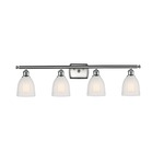 Brookfield Rectangle Canopy Bathroom Vanity Light - Satin Nickel / White
