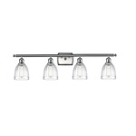 Brookfield Rectangle Canopy Bathroom Vanity Light - Satin Nickel / Clear