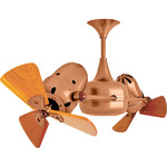 Duplo Dinamico Wood Ceiling Fan - Brushed Copper / Mahogany Tone