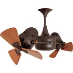 Duplo Dinamico Wood Ceiling Fan - Bronzette / Mahogany Tone