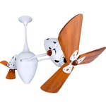 Ar Ruthiane Wood Ceiling Fan - Gloss White / Mahogany Tone