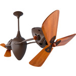Ar Ruthiane Wood Ceiling Fan - Bronzette / Mahogany Tone